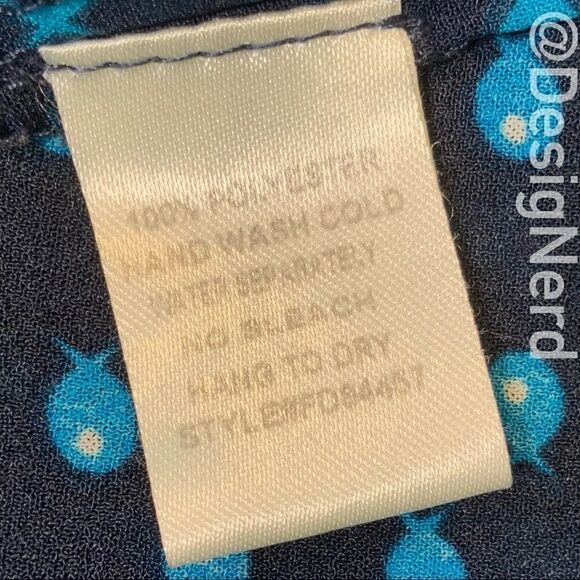 MODCLOTH RACERBACK HENLEY TANK TOP IN BLUE FISH TINY PRINT WOMEN’S SIZE SMALL - Picture 9 of 10